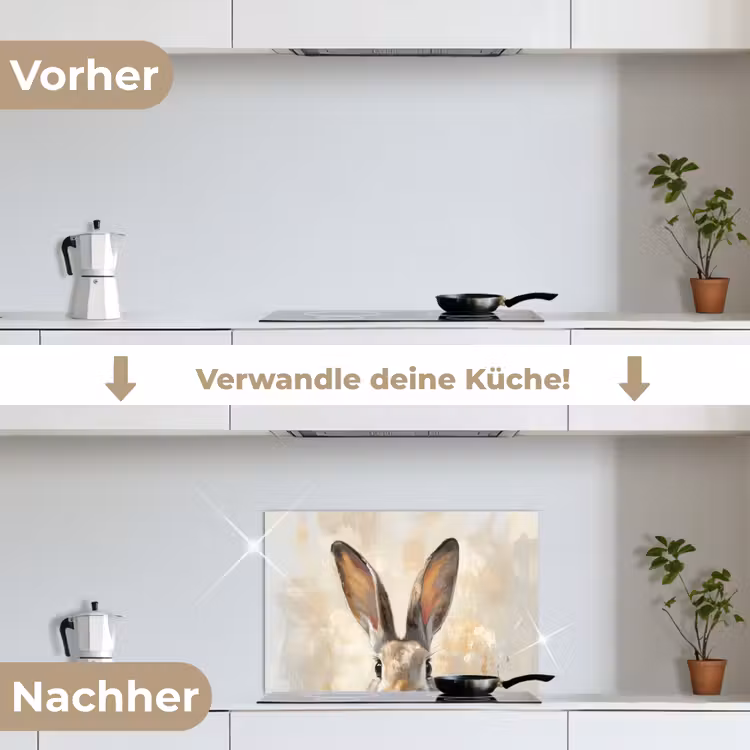Spritzschutz Küche - Hase - Ohren - Braun — 7