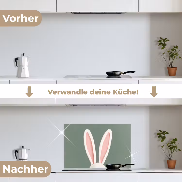 Spritzschutz Küche - Hasen - Ohren - Rosa — 7