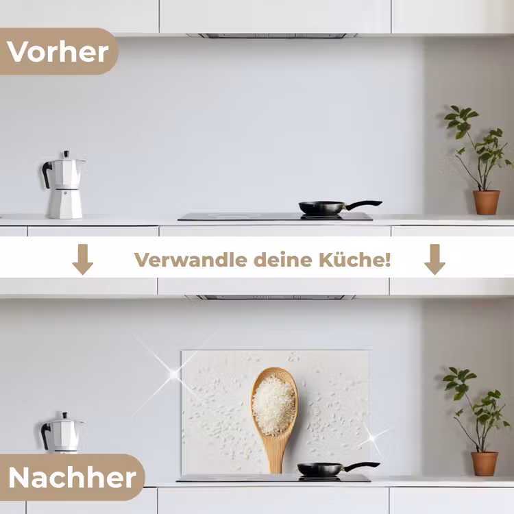 Spritzschutz Küche - Holz - Löffel - Reis — 7