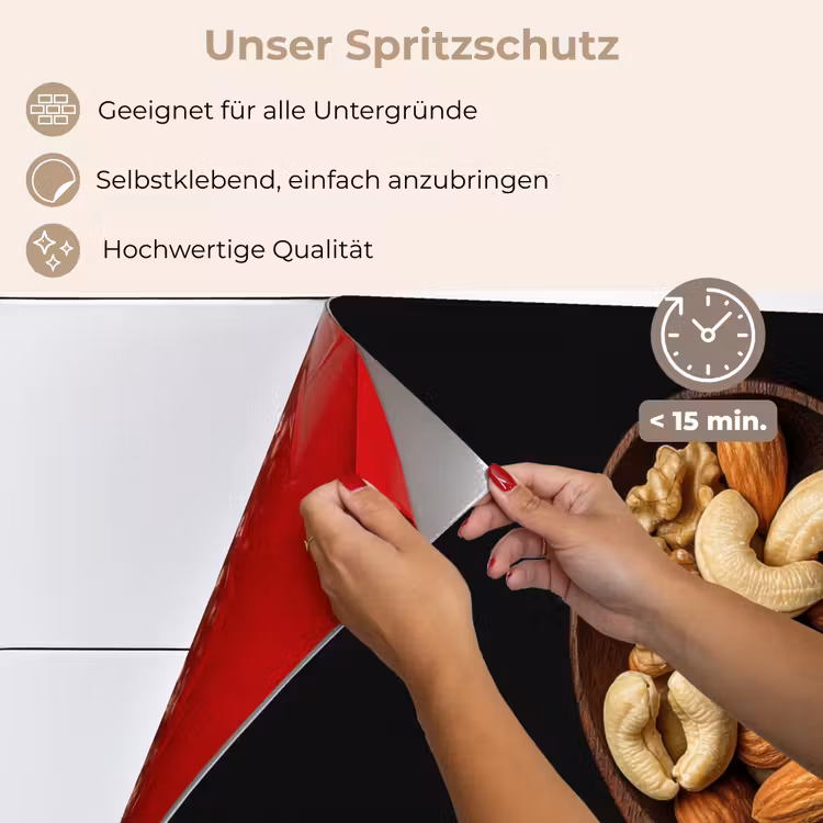 Spritzschutz Küche - Holz - Walnuss - Schwarz — 4