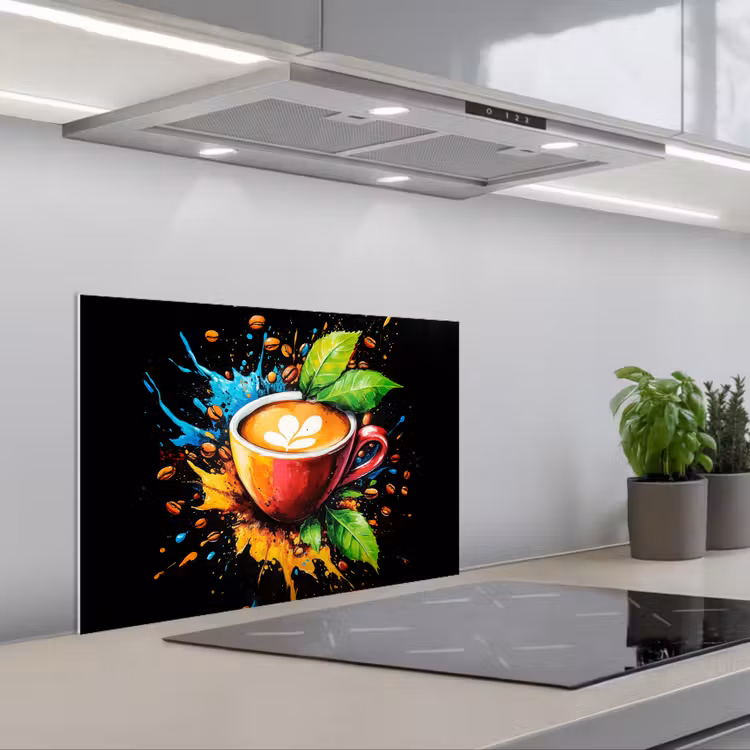 Spritzschutz Küche - Kaffee - Graffiti - Trinken - Abstrakt — 1