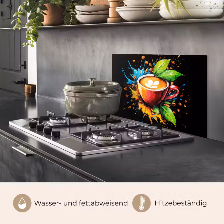 Spritzschutz Küche - Kaffee - Graffiti - Trinken - Abstrakt — 2