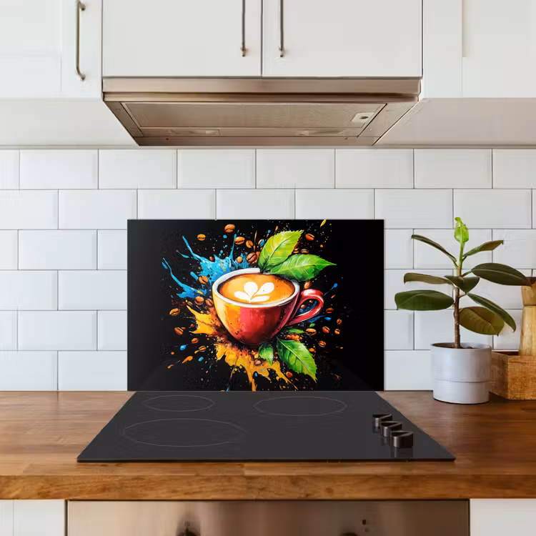 Spritzschutz Küche - Kaffee - Graffiti - Trinken - Abstrakt — 3