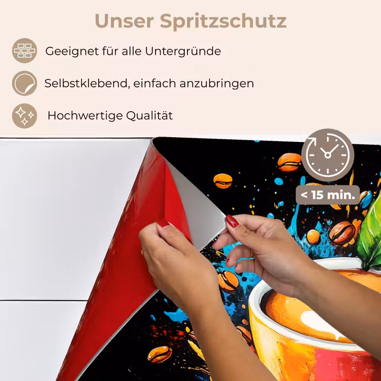 Spritzschutz Küche - Kaffee - Graffiti - Trinken - Abstrakt — 4