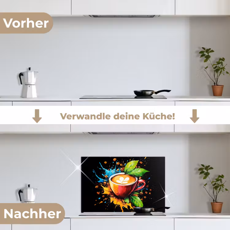 Spritzschutz Küche - Kaffee - Graffiti - Trinken - Abstrakt — 7
