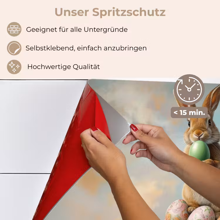 Spritzschutz Küche - Kaninchen - Eier - Farbenfroh — 4