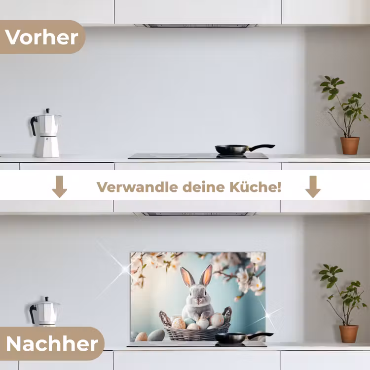 Spritzschutz Küche - Kaninchen - Eier - Korb — 7