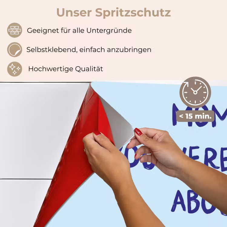 Spritzschutz Küche - Mutter - Zitat - Blau — 4