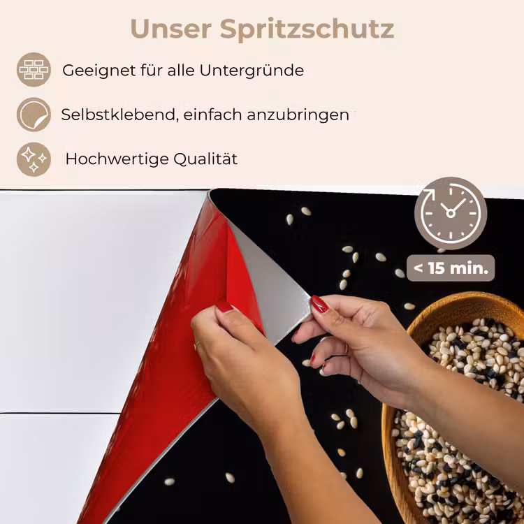 Spritzschutz Küche - Sesam - Löffel - Schwarz — 4