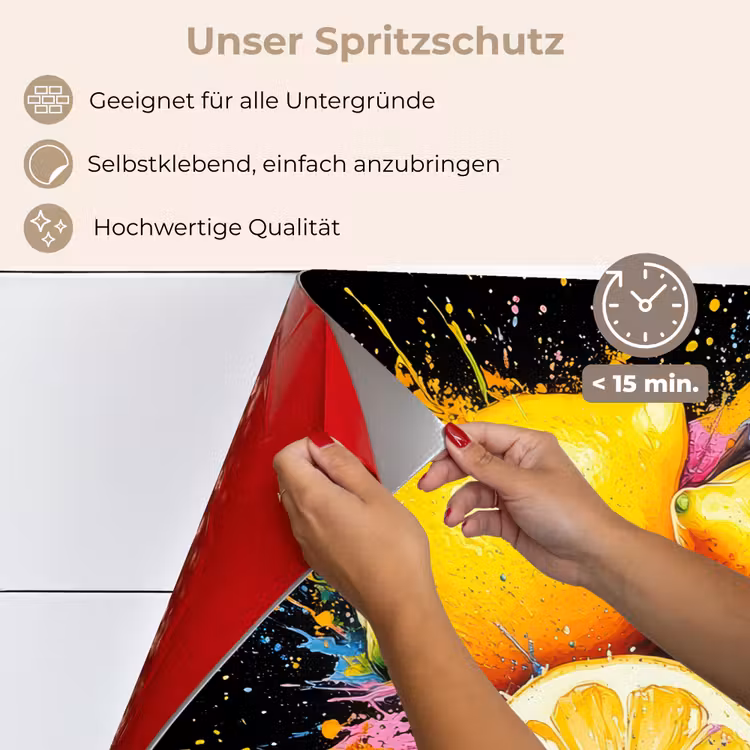 Spritzschutz Küche - Zitrone - Graffiti - Farbenfroh - Farbe - Modern — 4