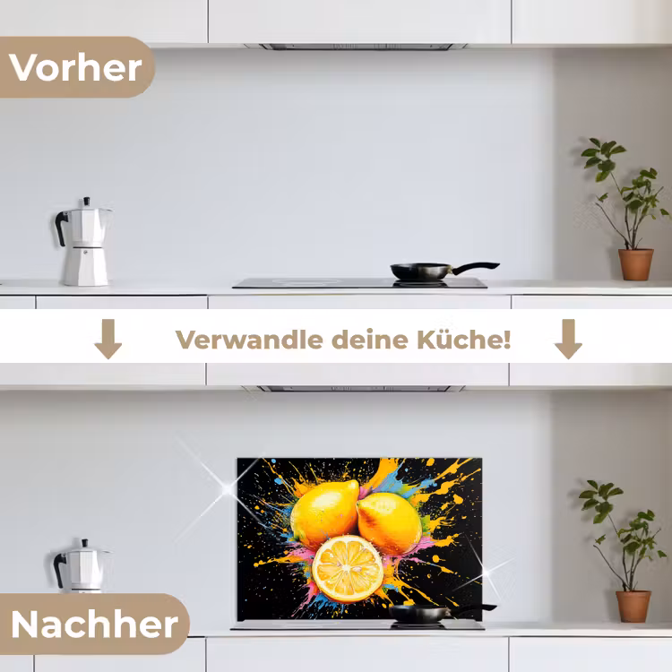 Spritzschutz Küche - Zitrone - Graffiti - Farbenfroh - Farbe - Modern — 7