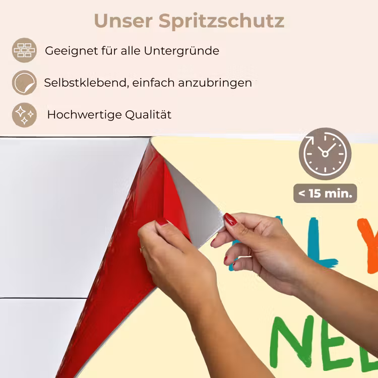 Spritzschutz Küche - Herz - Mutter - Text - Bunt — 4