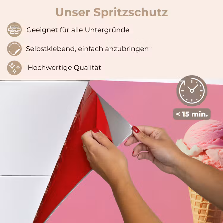 Spritzschutz Küche - Horn - Schaufel Eiscreme - Rosa — 4