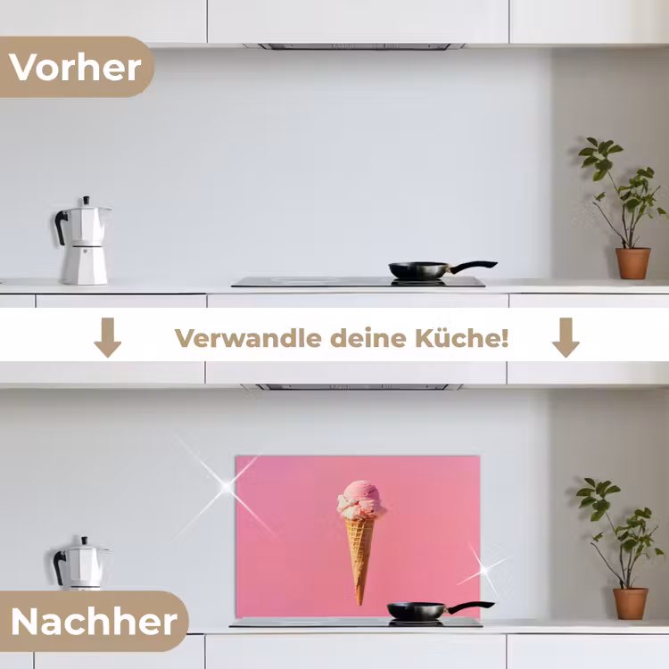 Spritzschutz Küche - Horn - Schaufel Eiscreme - Rosa — 7