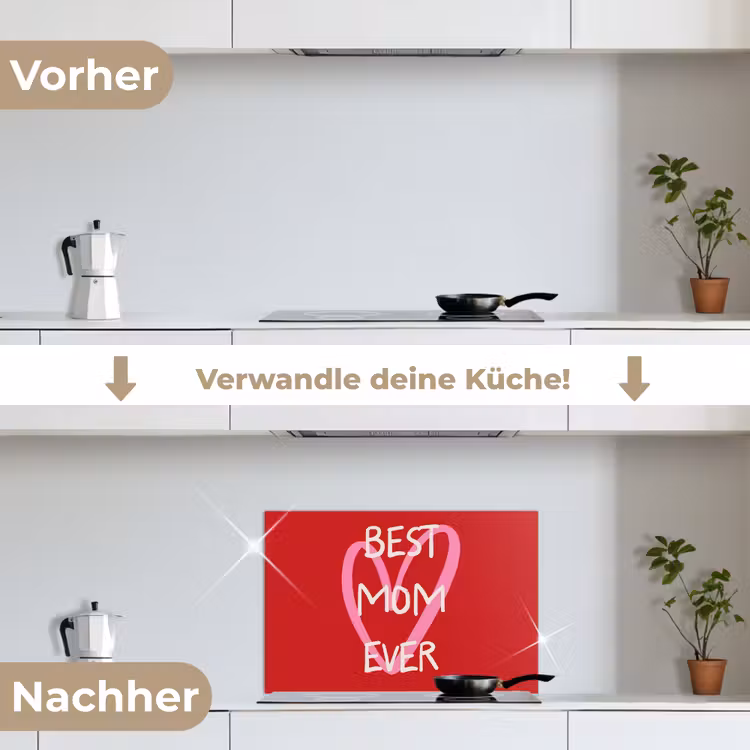 Spritzschutz Küche - Mutter - Zitat - Herz - Rot — 7