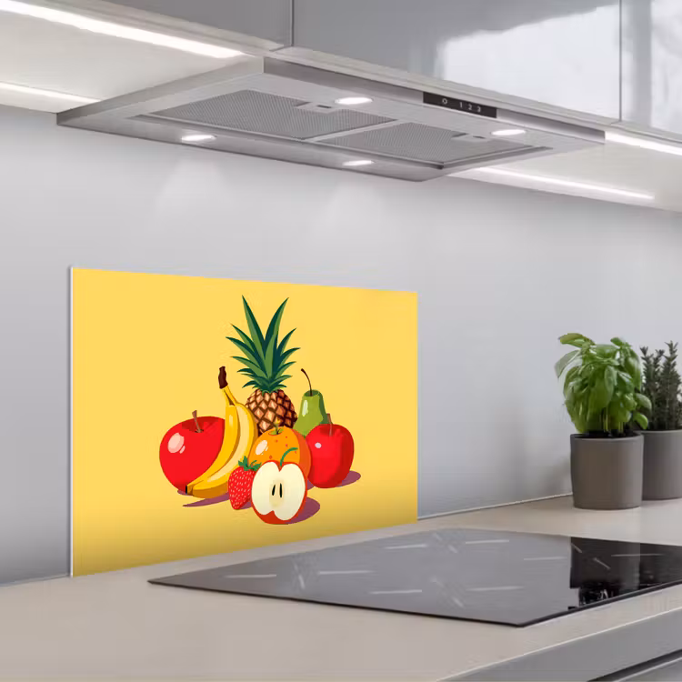 Spritzschutz Küche - Obst - Illustration - Farbenfroh — 1