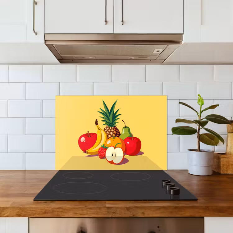 Spritzschutz Küche - Obst - Illustration - Farbenfroh — 3