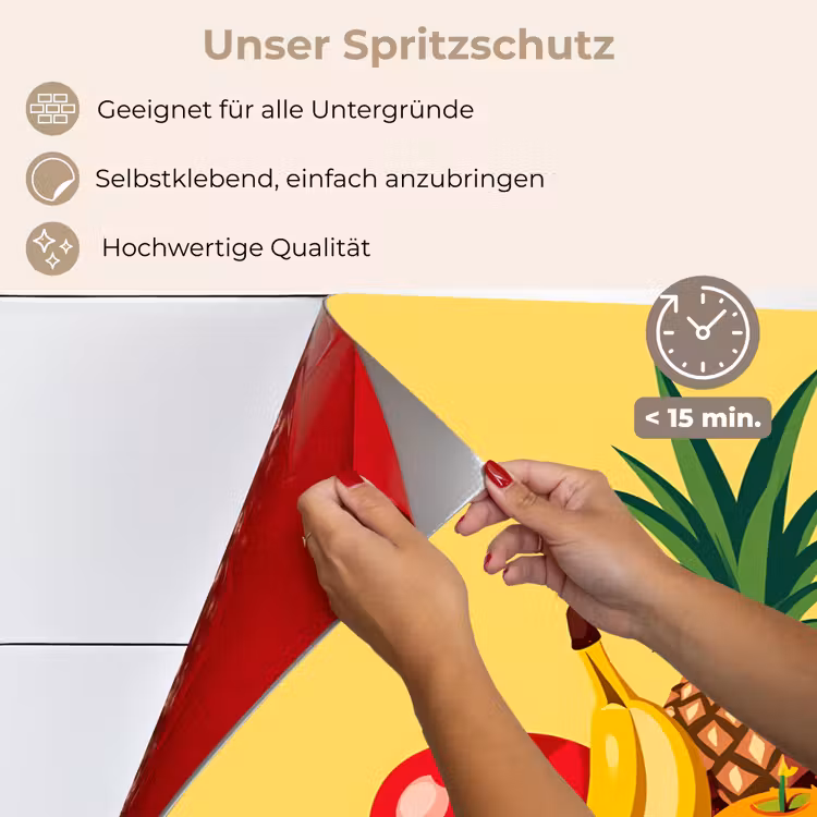 Spritzschutz Küche - Obst - Illustration - Farbenfroh — 4