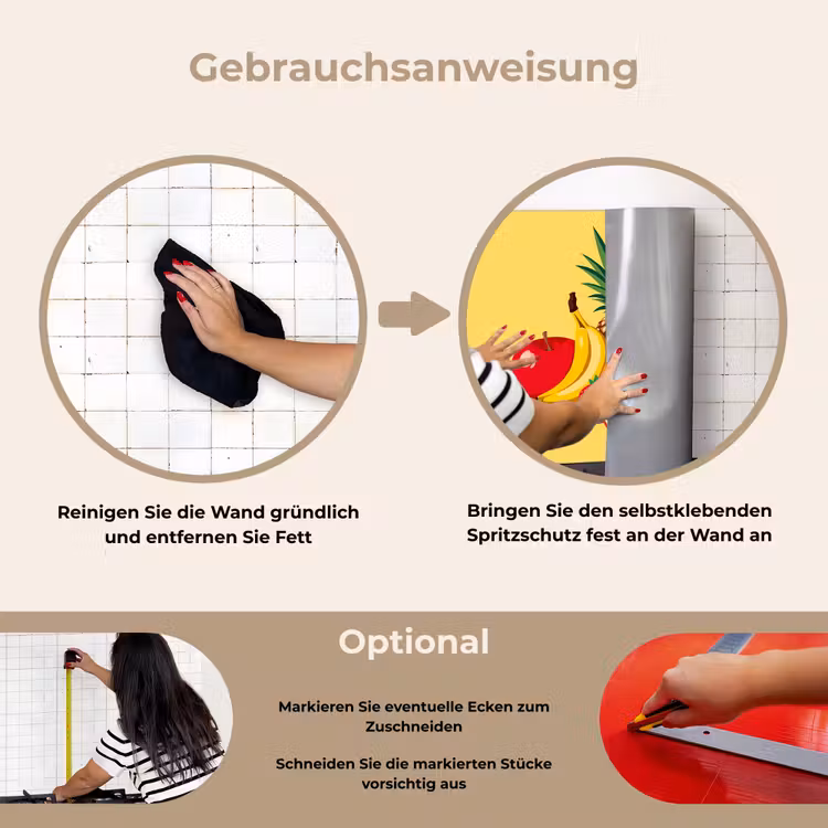 Spritzschutz Küche - Obst - Illustration - Farbenfroh — 6