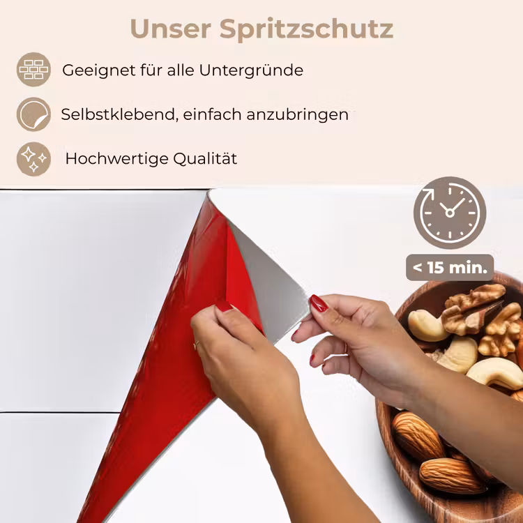 Spritzschutz Küche - Walnuss - Weiß - Holz — 4