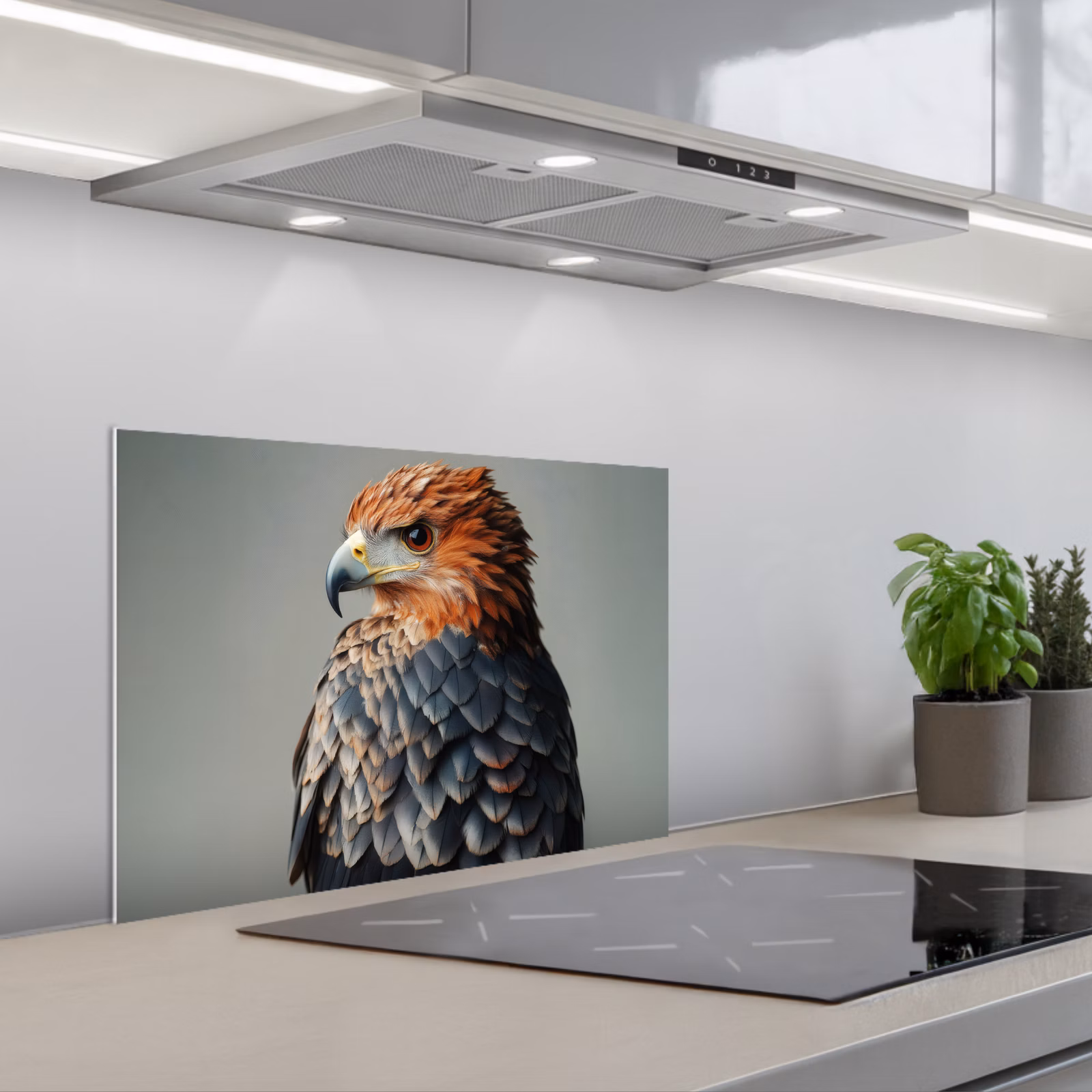 Spritzschutz Küche - Vogel - Realistisch - Federn - Braun — 1