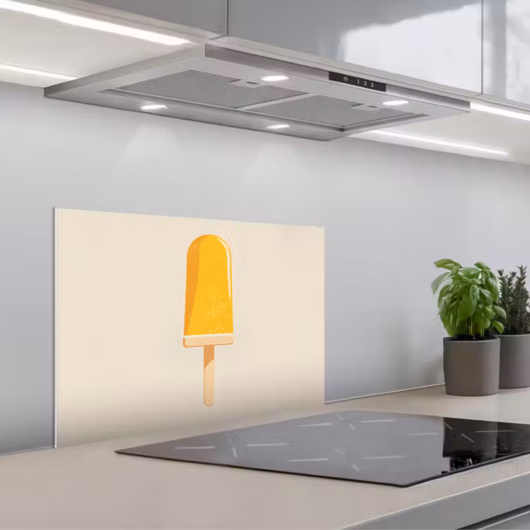 Spritzschutz Küche - Eis am Stiel - Orange - Wasser — 1