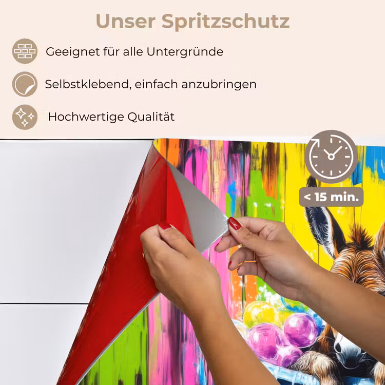 Spritzschutz Küche - Esel - Badewanne - Rosa - Schaumstoff — 4