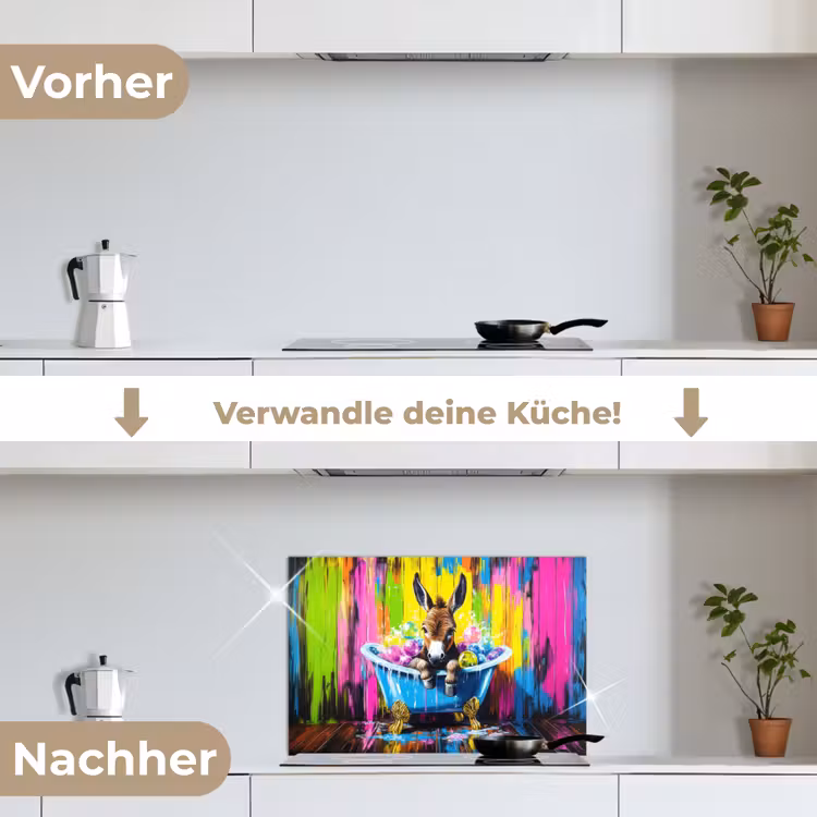 Spritzschutz Küche - Esel - Badewanne - Rosa - Schaumstoff — 7