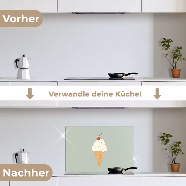 Spritzschutz Küche - Illustration - Eiscreme - Sprenkeln - Kirsche — 7