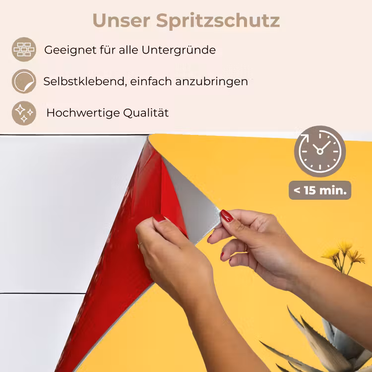 Spritzschutz Küche - Pflanze - Minimalistisch - Blume - Gelb — 4