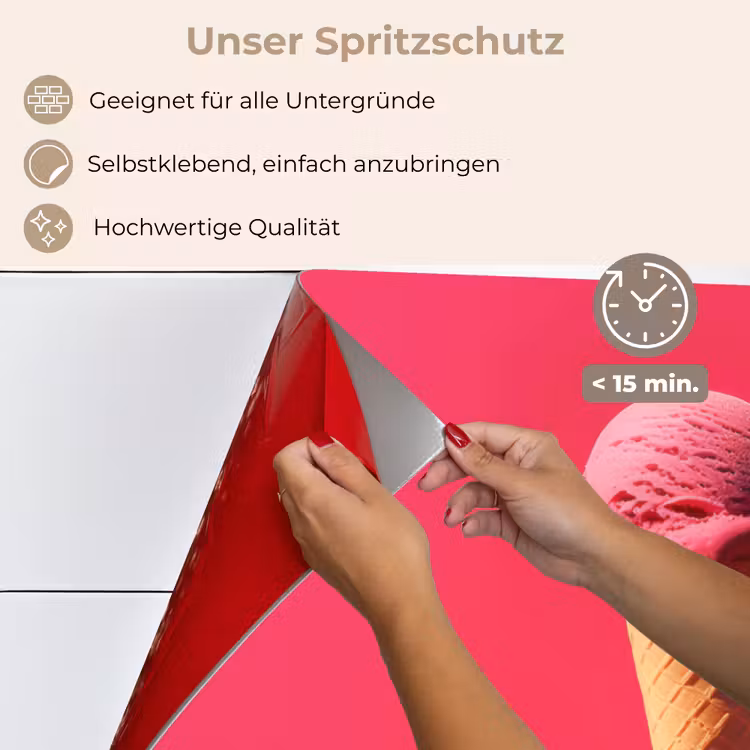 Spritzschutz Küche - Schaufel Eiscreme - Rosa - Horn — 4