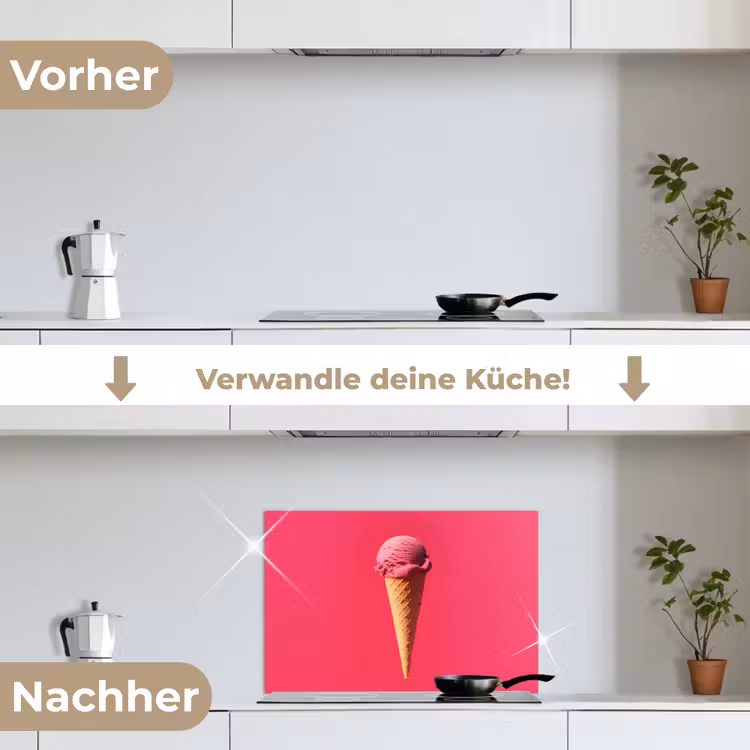 Spritzschutz Küche - Schaufel Eiscreme - Rosa - Horn — 7