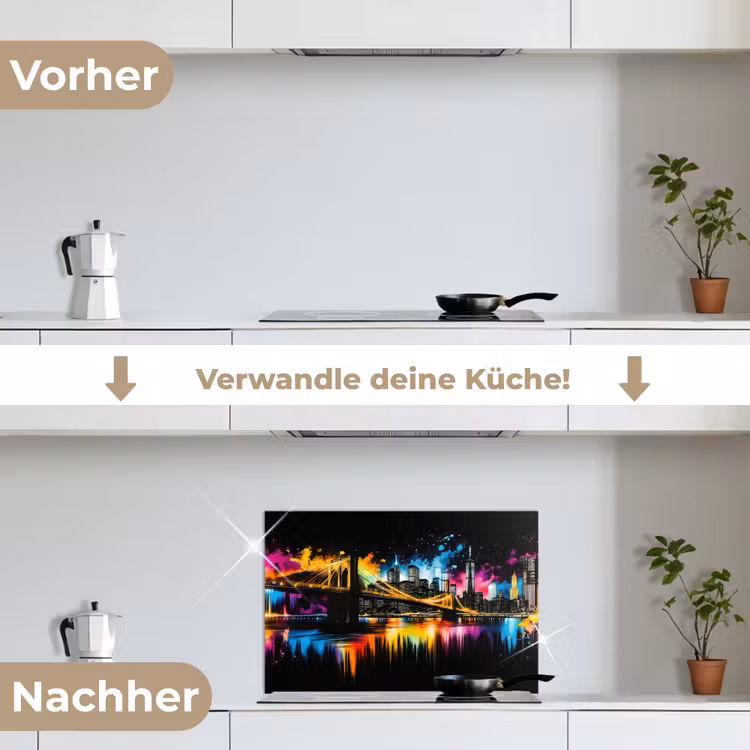 Spritzschutz Küche - Skyline - Brücke - Beleuchtung - Farben — 7
