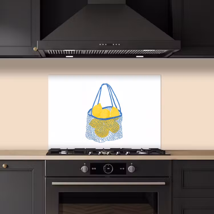Spritzschutz Küche - Tasche - Blau - Zitronen - Illustration — 5