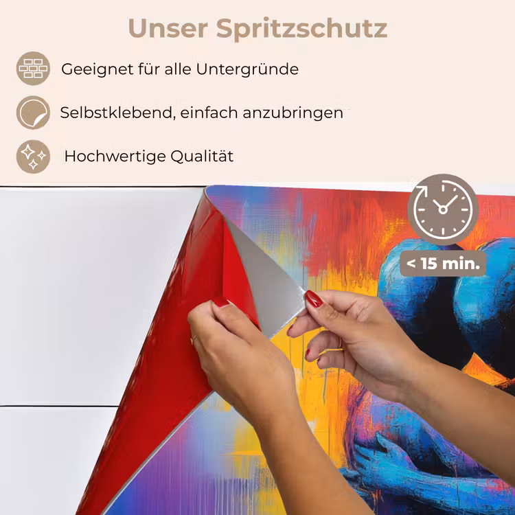 Spritzschutz Küche - Umarmung - Körper - Lila — 4