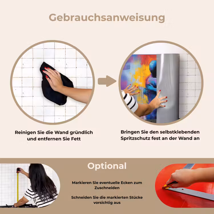 Spritzschutz Küche - Umarmung - Körper - Lila — 6