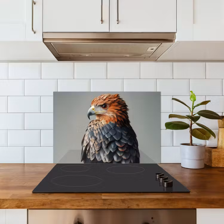 Spritzschutz Küche - Vogel - Realistisch - Federn - Braun — 3