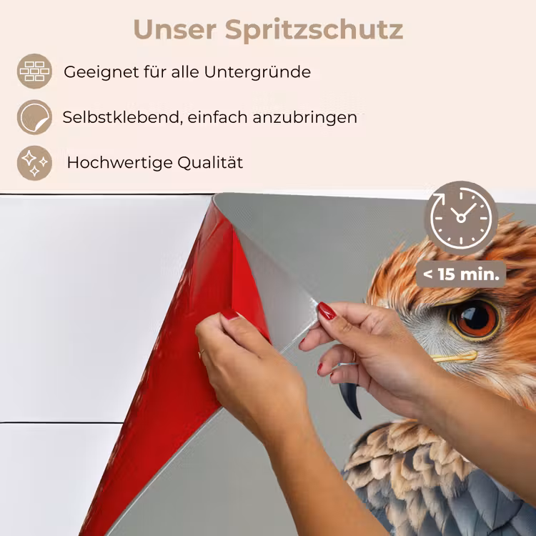 Spritzschutz Küche - Vogel - Realistisch - Federn - Braun — 4