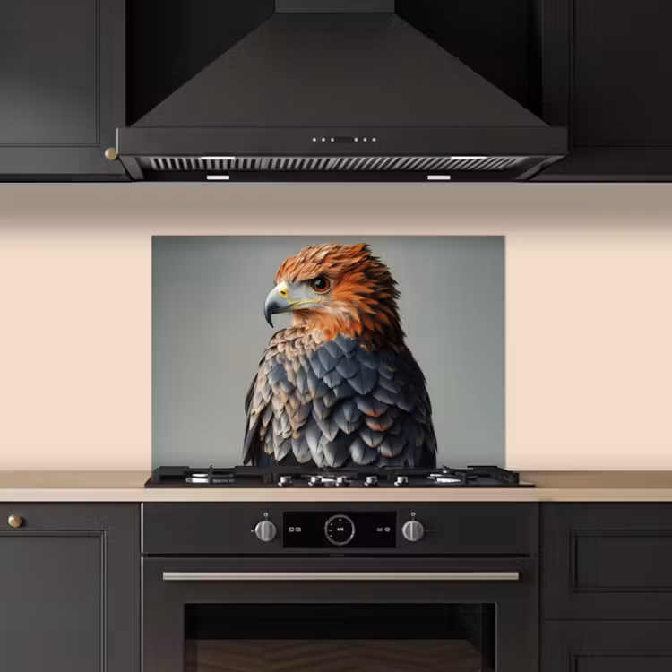 Spritzschutz Küche - Vogel - Realistisch - Federn - Braun — 5