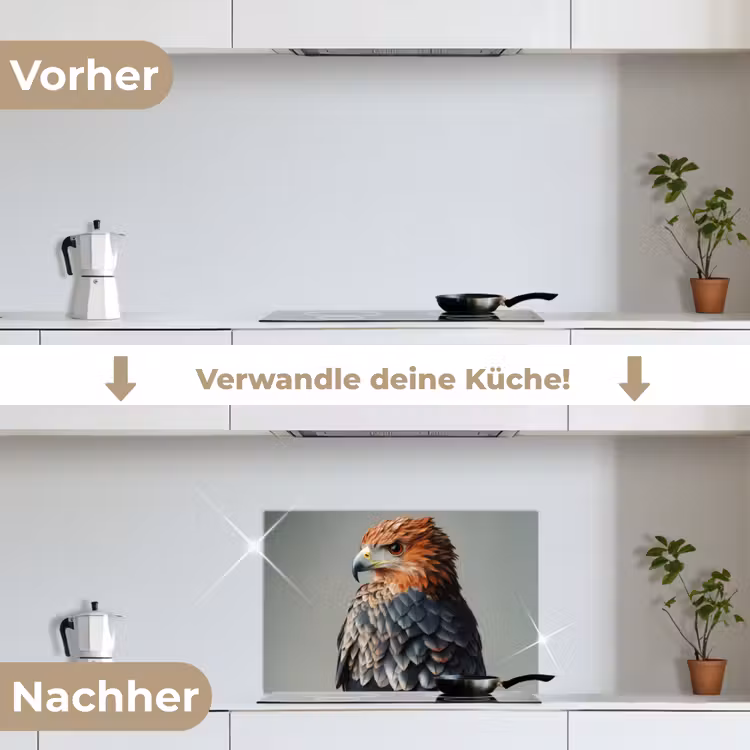 Spritzschutz Küche - Vogel - Realistisch - Federn - Braun — 7