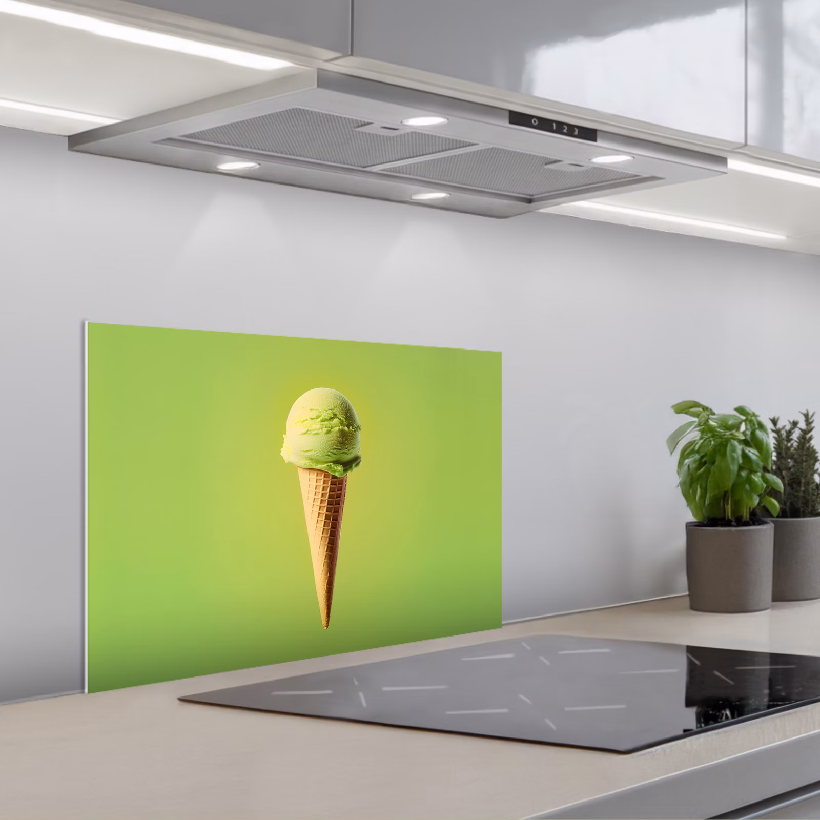 Spritzschutz Küche - Horn - Schaufel Eiscreme - Grün — 1