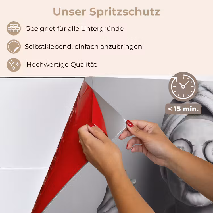 Spritzschutz Küche - Frau - Maske - Wein - Zigarette — 4