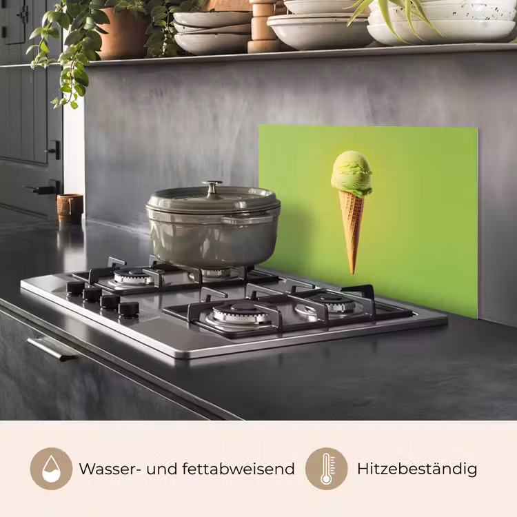 Spritzschutz Küche - Horn - Schaufel Eiscreme - Grün — 2