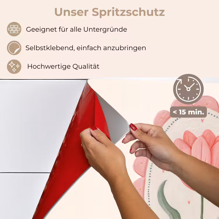 Spritzschutz Küche - Tulpe - Rahmen - Oval - Illustration — 4