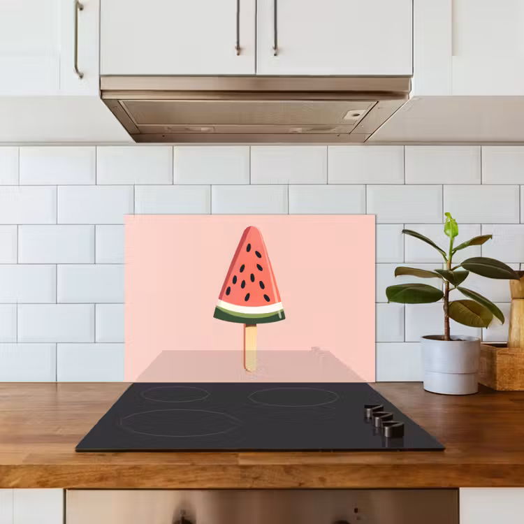 Spritzschutz Küche - Wassermelone - Eiscreme - Kerne - Rot — 3
