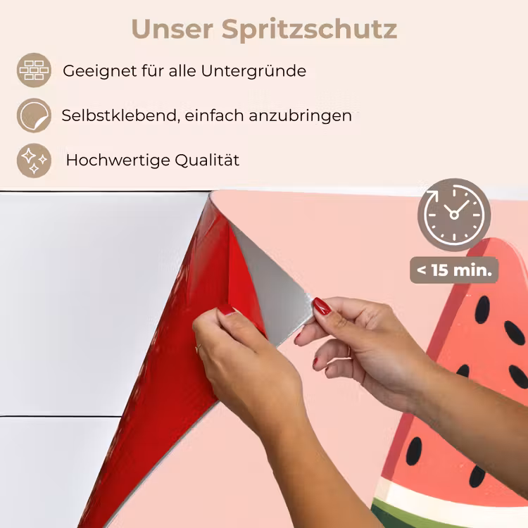 Spritzschutz Küche - Wassermelone - Eiscreme - Kerne - Rot — 4