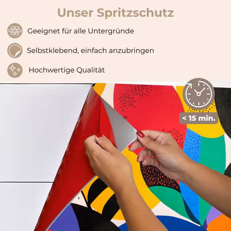 Spritzschutz Küche - Formen - Punkte - Farbenfroh — 4