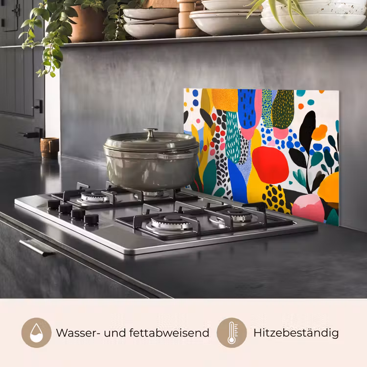 Spritzschutz Küche - Punkte - Formen - Modern - Farben — 2