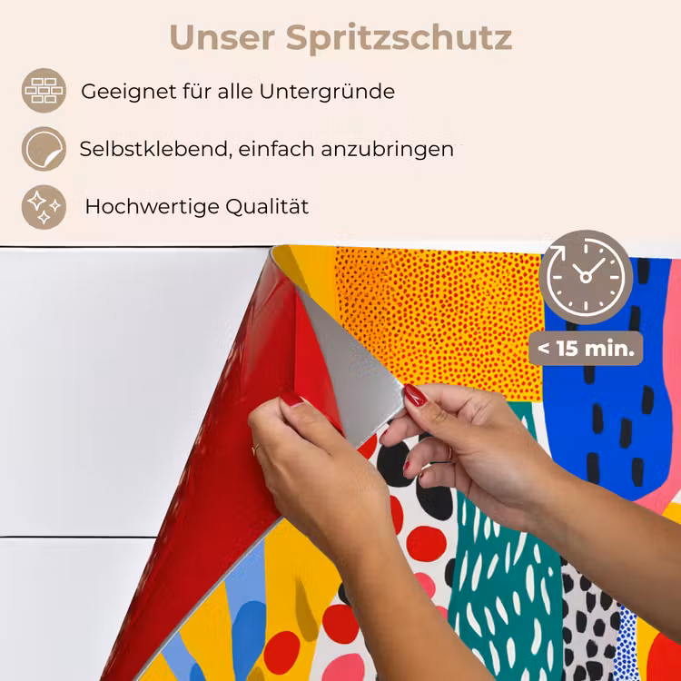 Spritzschutz Küche - Punkte - Formen - Modern - Farben — 4