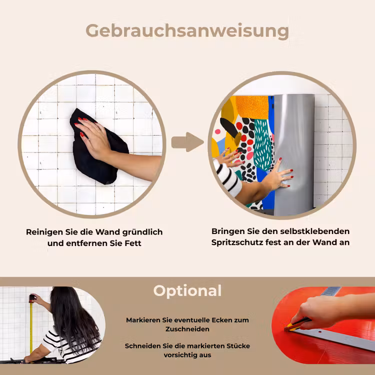 Spritzschutz Küche - Punkte - Formen - Modern - Farben — 6